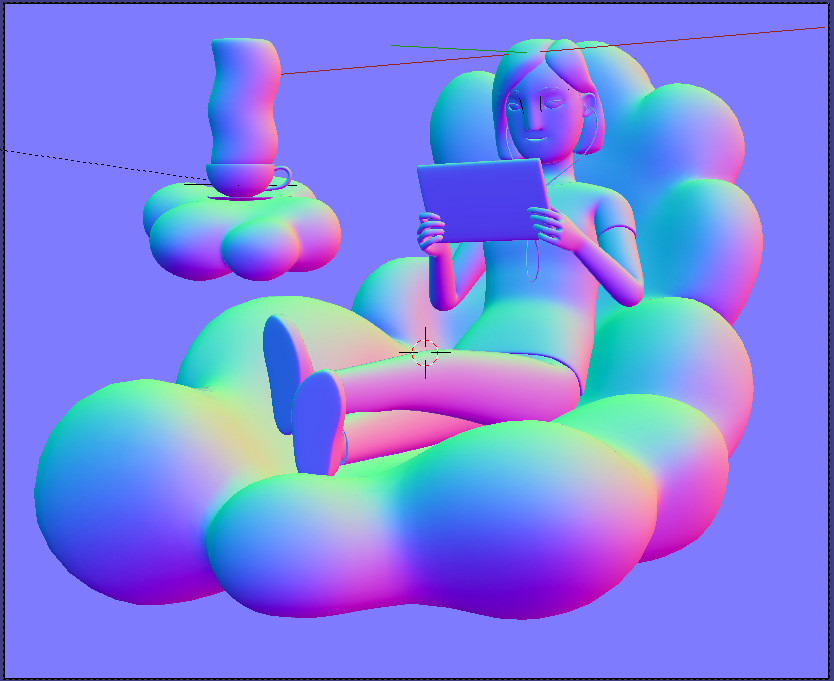 3Dillustration 3dmodeling blender CGI cloud ILLUSTRATION  tablet