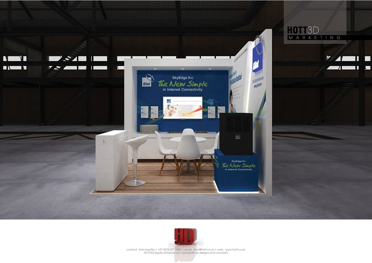 Gilat Hott3D AfricaCom2013 CTICC custom design booth design