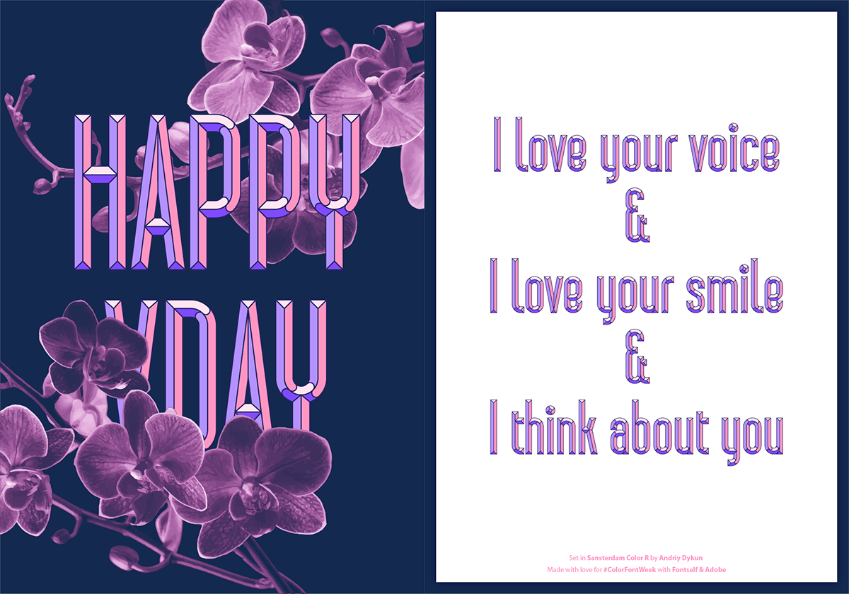 fonts typography   color chromatic Opentype graphic valentine letters alphabet free