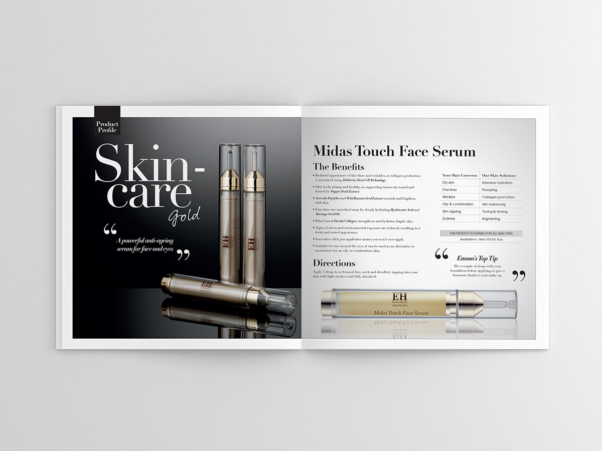 Emma Hardie skin care cosmetics beauty brochure
