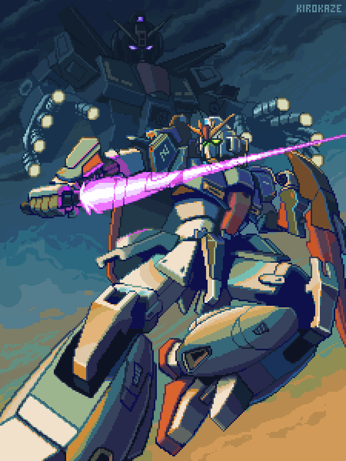 Pixel art mecha Gundam