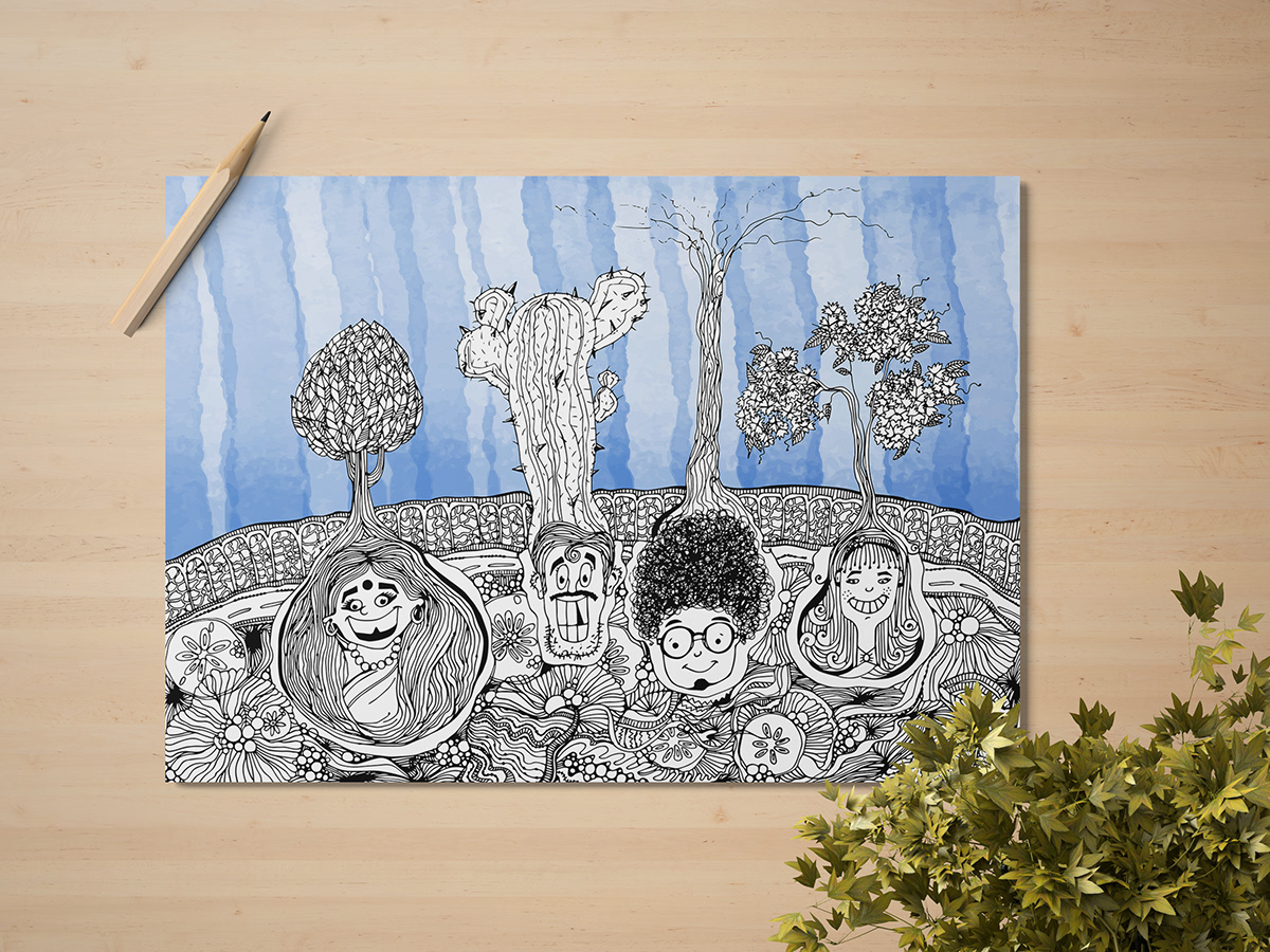 illustrations pen work beauty puzlemaker trees underworld soil contemporary arts simple detailling