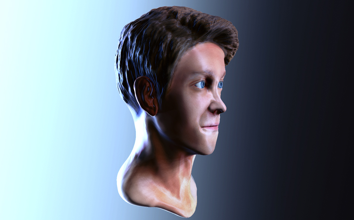 self portrait 3D self portrait Piotr Żebrowski head 3d model head 3D 3D model wsisiz wit sculpture