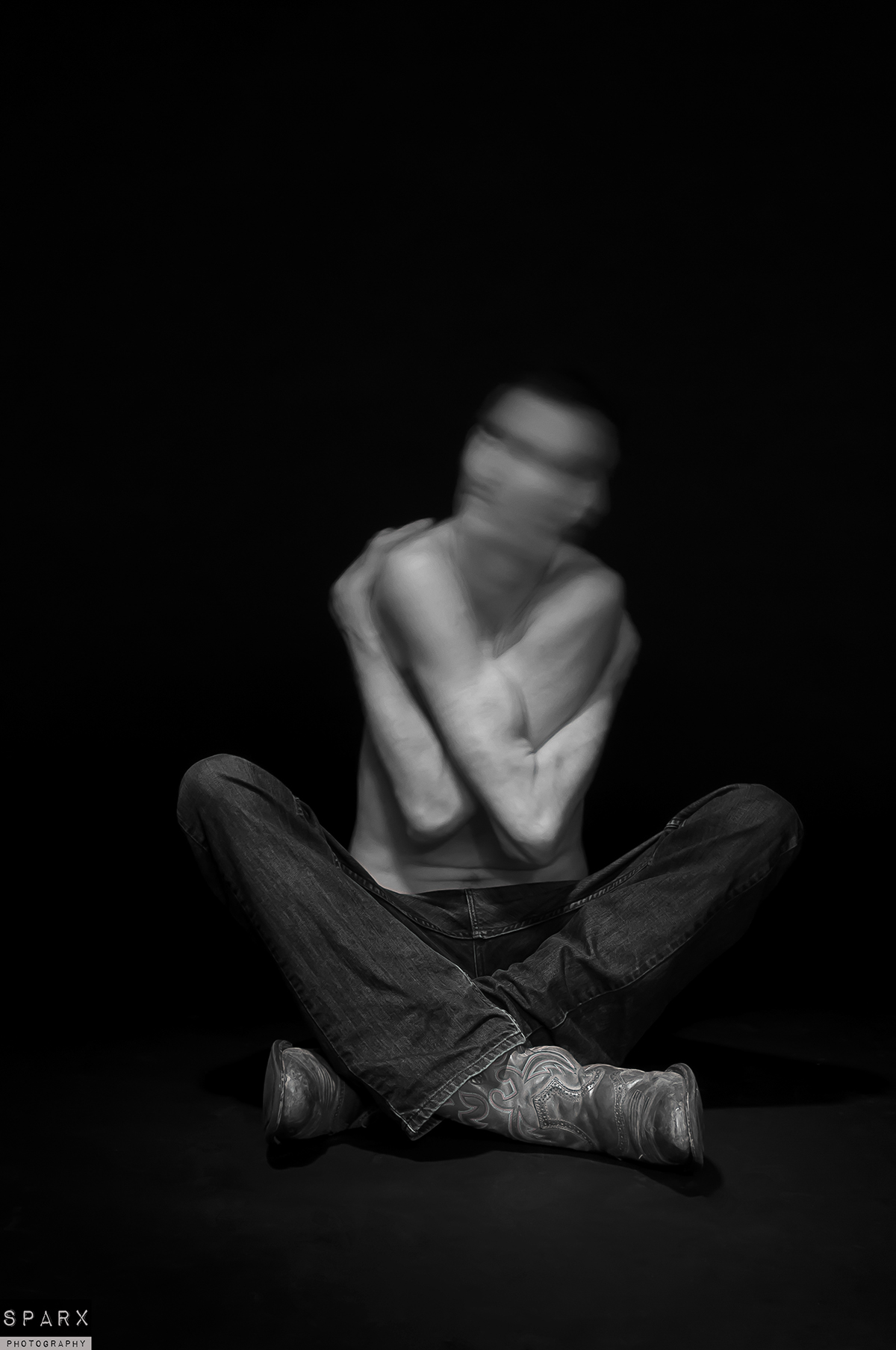 people identity black White long exposure blurred faces slow shutter studio contrast dark