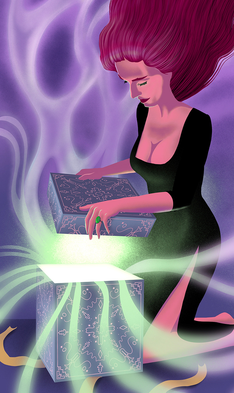 Digital Art  digital illustration fantasy fantasy art greek mythology pandora's box Procreate