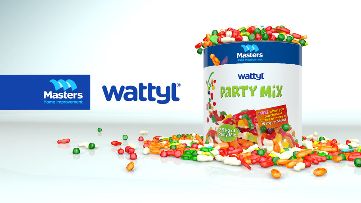 paint masters Candy can Lollies hardware Lollie explosion Colourful  cinema 4d 3D Fun tvc in store