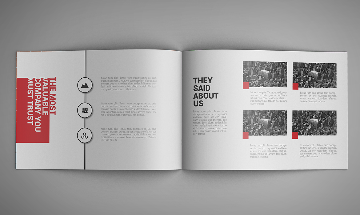 minimal Booklet brochure Landscape business corporate simple editable creative modern