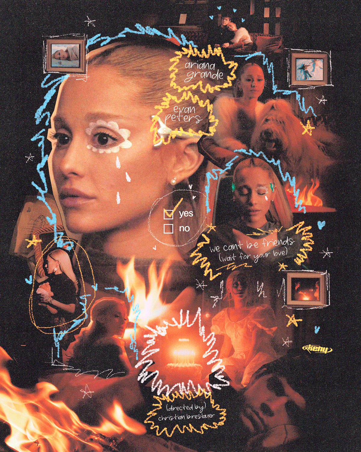 Ariana Grande Yes And? collage Digital Art  poster Graphic Designer visual identity designer ag7 eternal sunshine