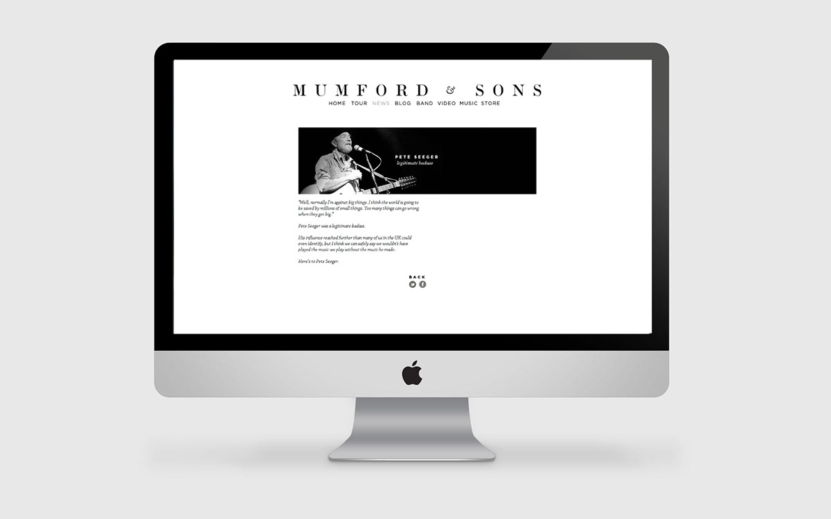 mumford and sons design Website redesign chris salvador diorchata motion dreamweaver black and white nostalgia