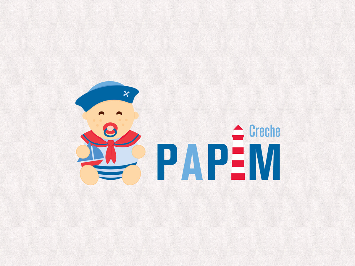 Logotipo creche logo papim kids children