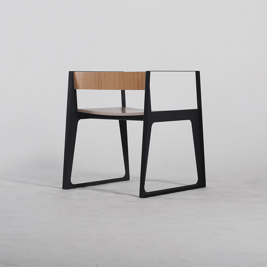 odesd2 ukraine kiev chair metal steel wood plywood black graphite minimal Minimalism modern