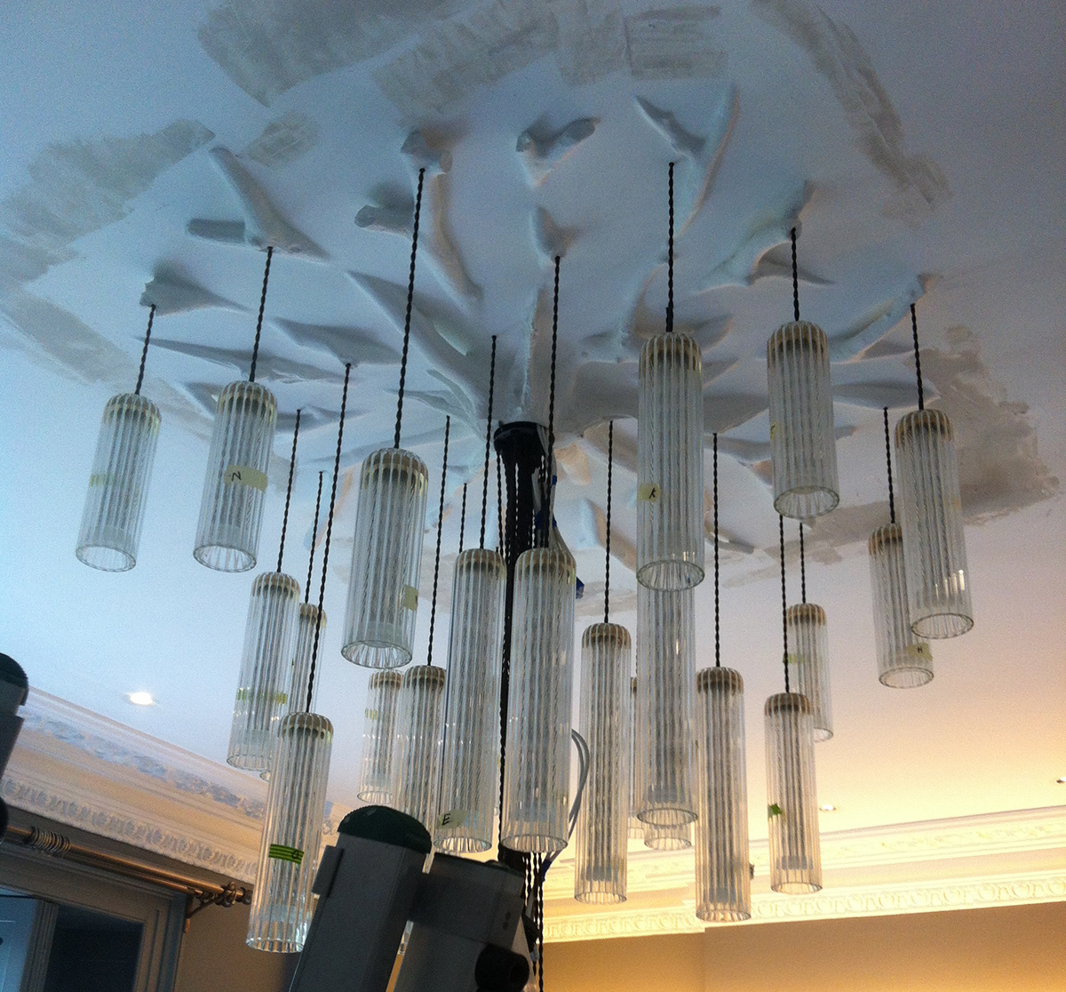 custom lighting Glass Chandelier ceiling rose bespoke chandelier Light Feature