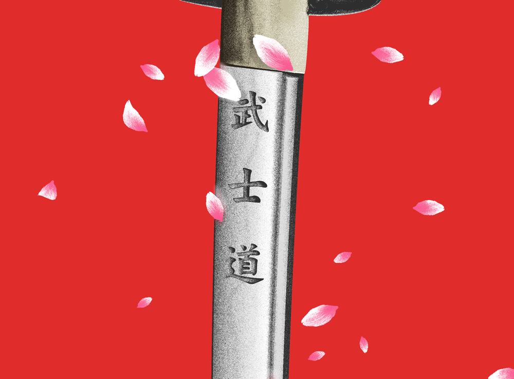 kung fu Martial Arts samurai Bushido Flowers Sword red poster adobe wacom