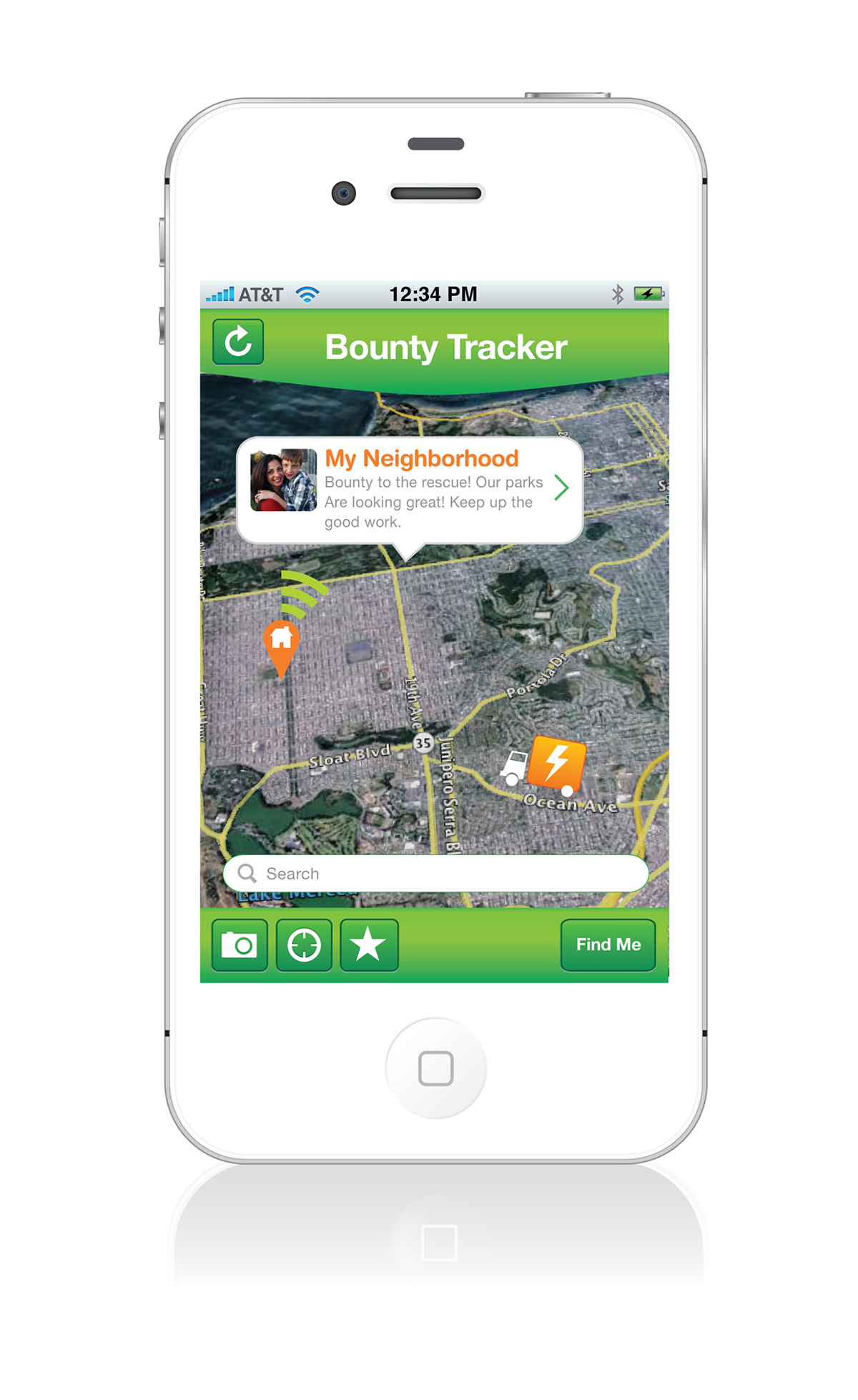 bounty iPhone Application app design Paper towels digital green i Phone