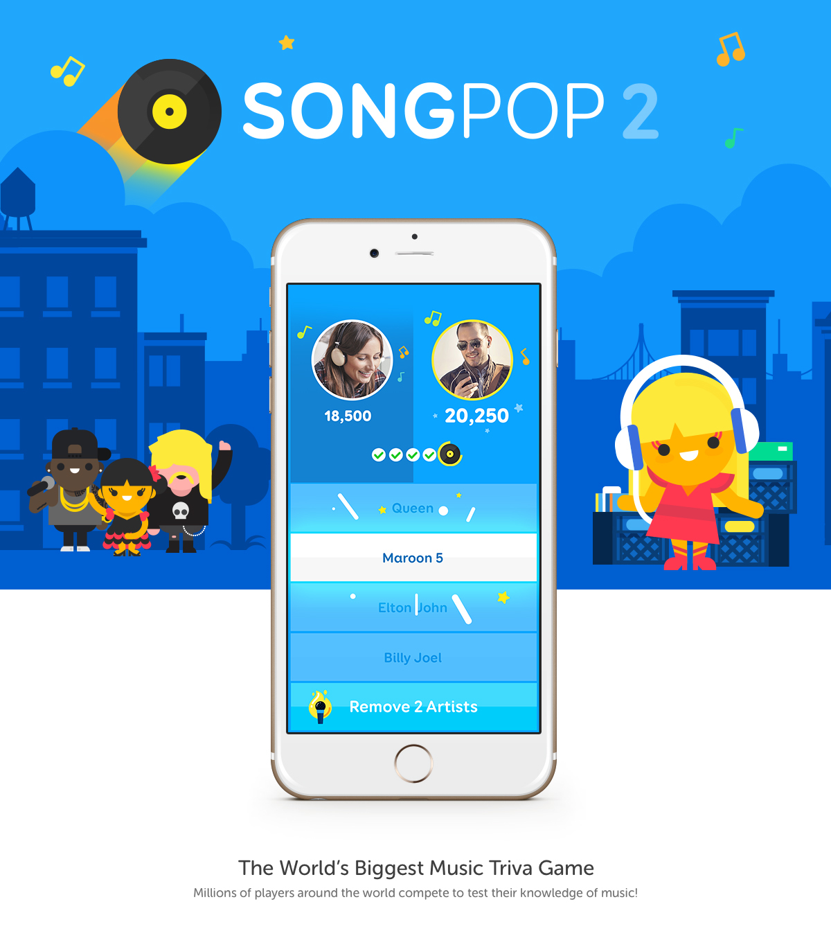 Mobile app songpop 2 mobile game ui design UI/UX visual design interaction