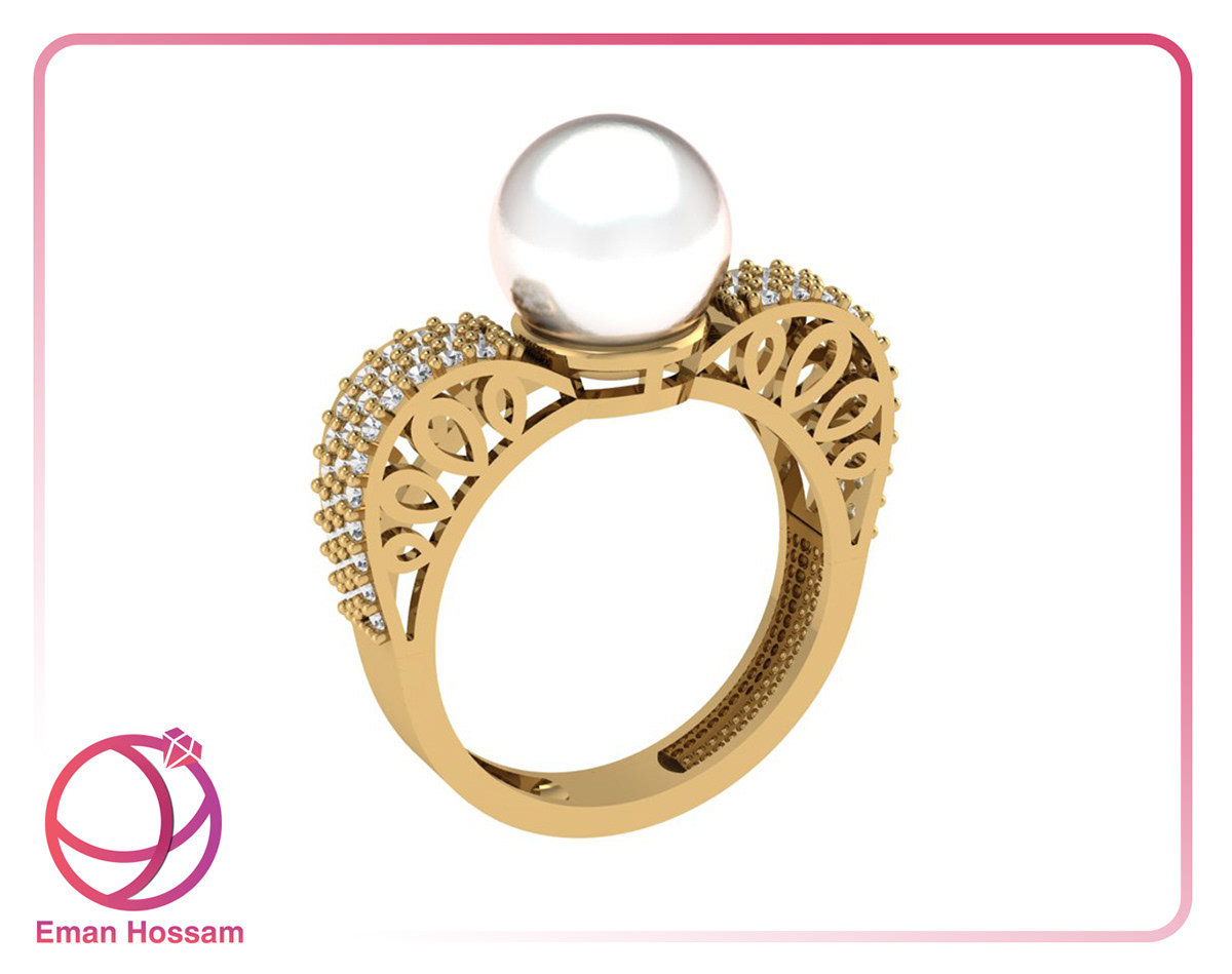 3d modeling artjewelry design gold jewelry Jewelry Design  luxury matrix pearl