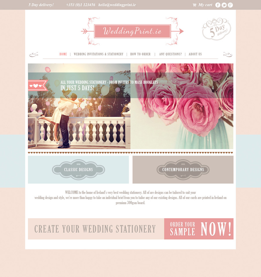 Layout graphic wedding Ireland Web