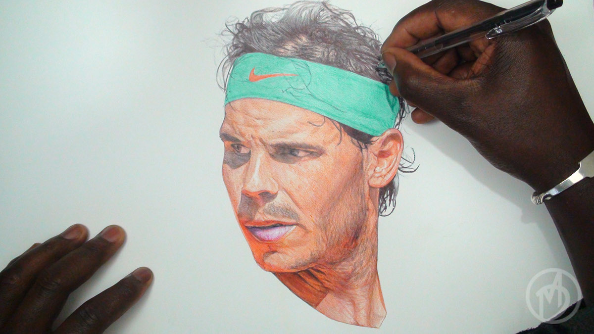 rafael nadal tennis sport Celebrity artwork art pen ballpoint biro realistic Realism
