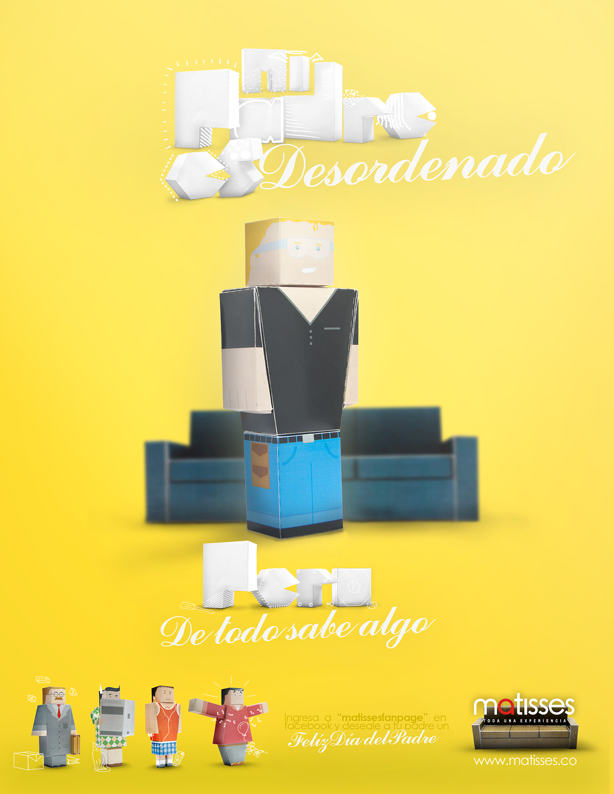 father padre papa día del padre dad papertoy papercraft campaing day father  day mi padre es colombia medellin inhouse