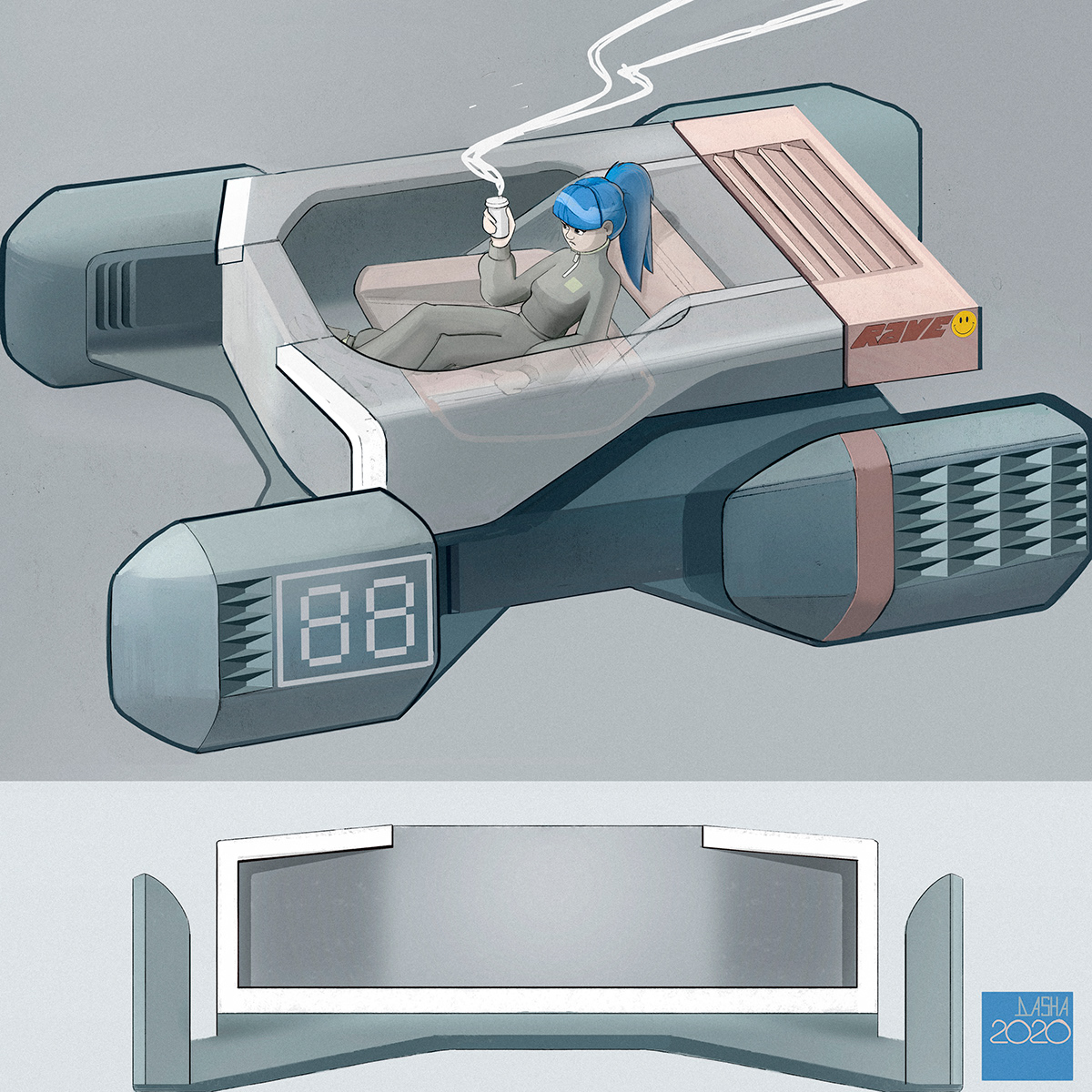 Autonomous car car design comics concept idea ideation sketch Transportation Design Vehicle