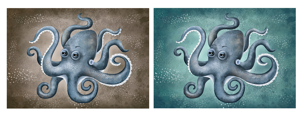 animals Character design  Digital Art  fantasy ILLUSTRATION  Nature Ocean octopus sea shark
