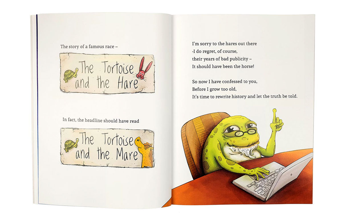 children's book Picture book tortoise mare hare frog