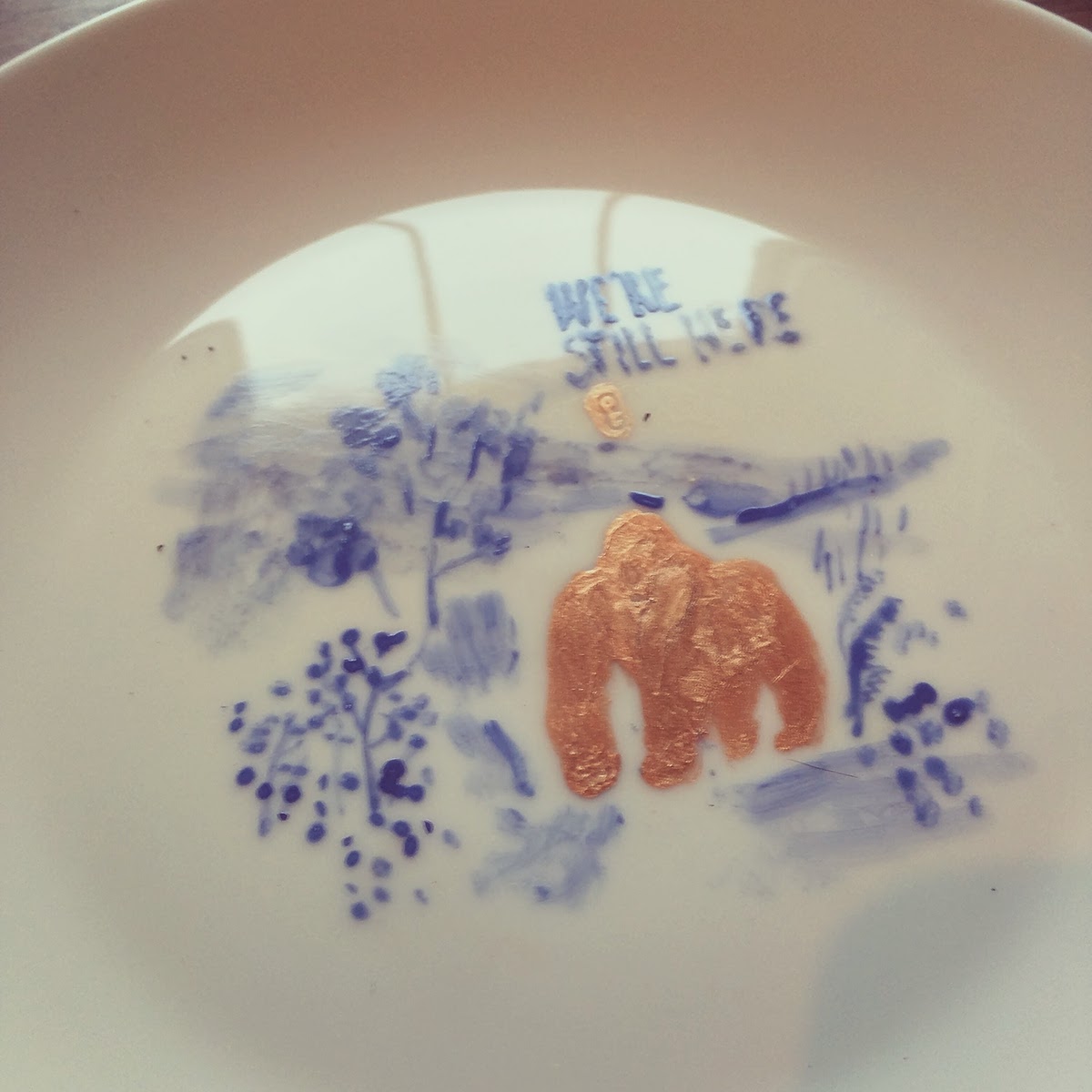 ceramics  campaign wildlife WFF hand-made Hand Painted drawings gold