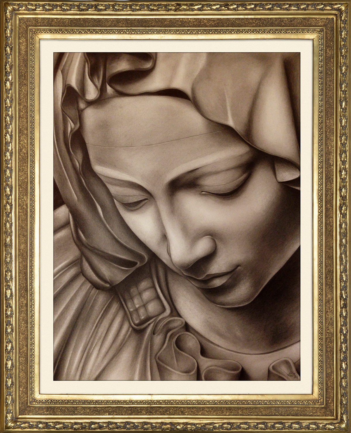 pieta pity portrait Mary maria madonna Michelangelo jesus rinascimento virgin religion vatican Rome Italy draw