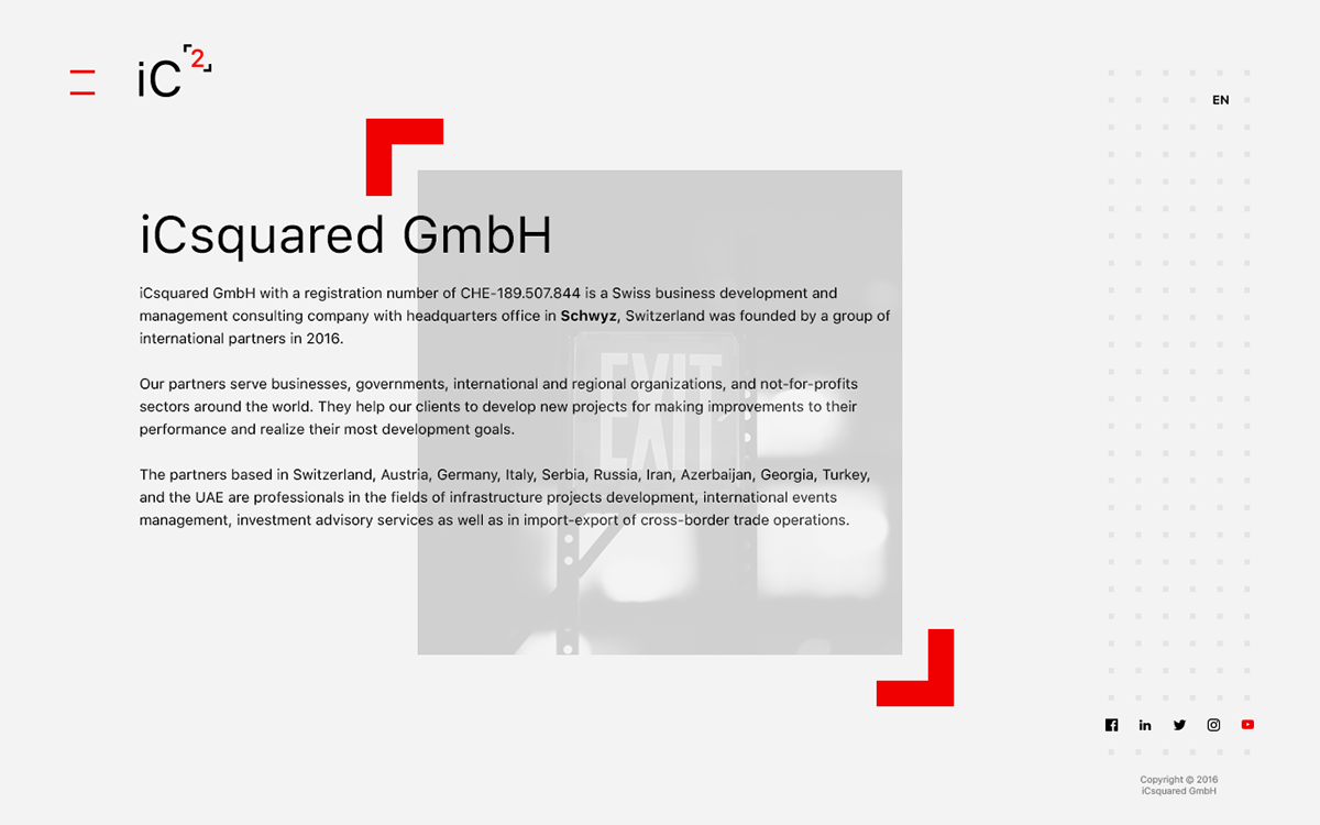 UI ux Web square swiss brandup red Minimalism