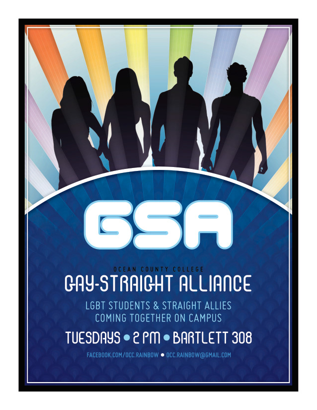 flyer GSA ocean county college LGBT poster OCC rainbow digital