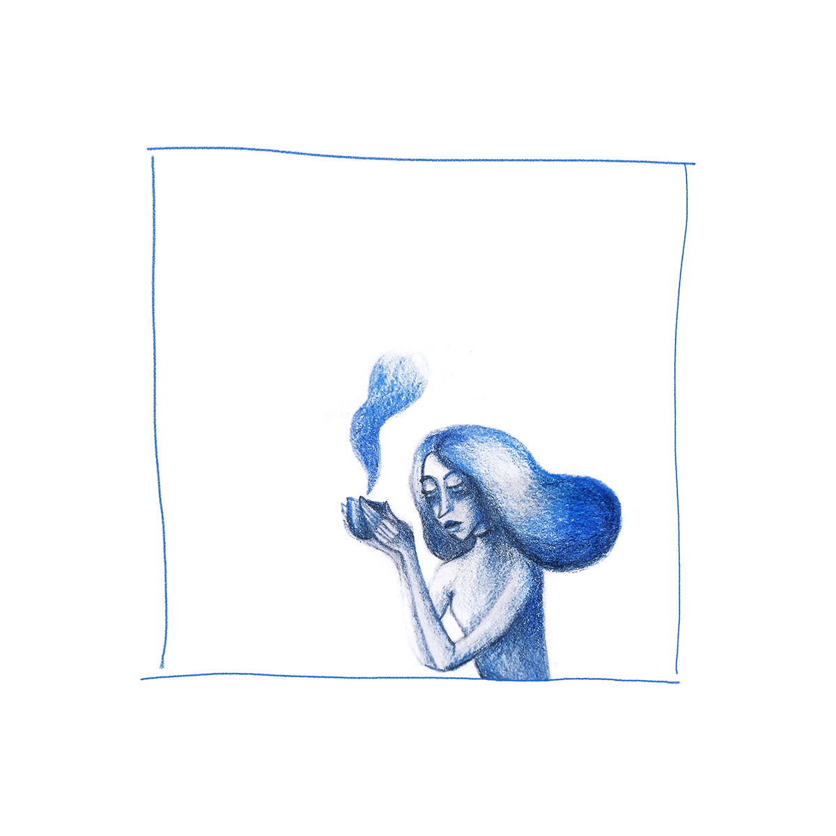 anxiety blue Coffee Drawing  fear ILLUSTRATION  pencil sad sketch sketchbook