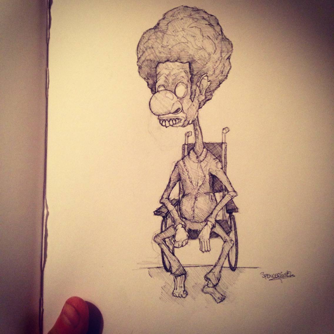 pen ink ILLUSTRATION  clown sketch