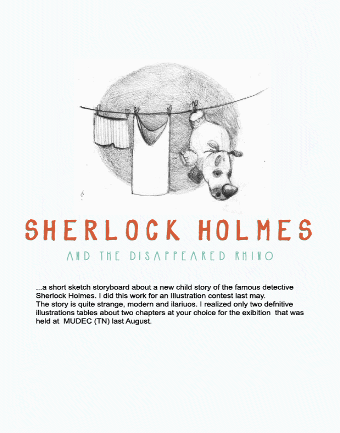ILLUSTRATION  watercolour Sherlock Holmes storyboard child Character design 