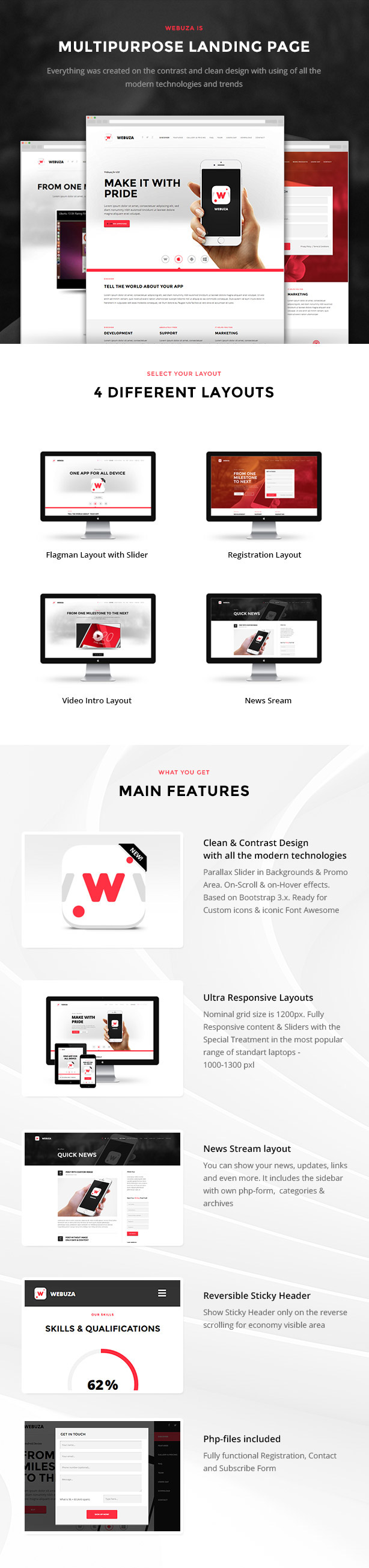 webuza themeforest template web-design marketing   landing page