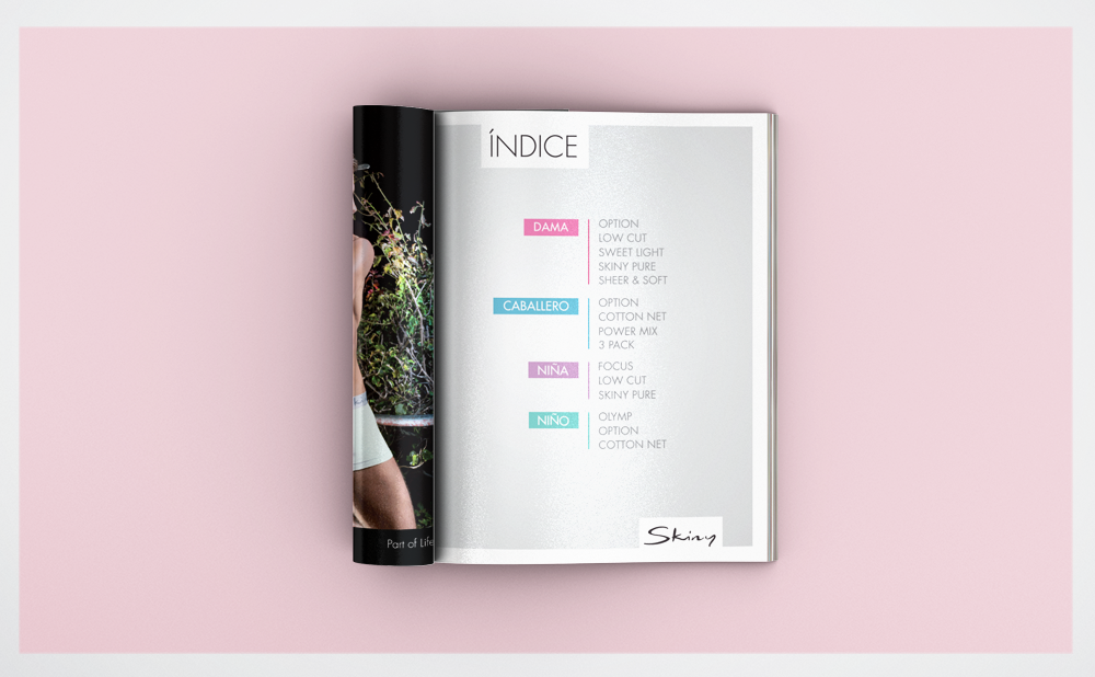 Skiny catalog catalogo editorial Ropa Interior brochure design underwear