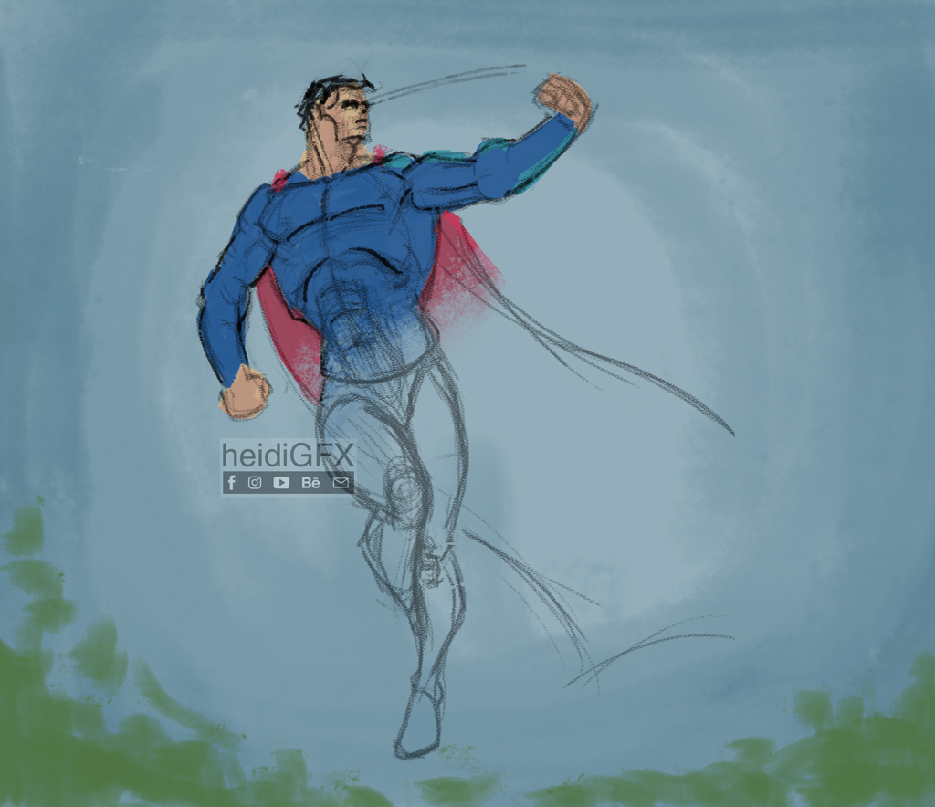 superman kalel clark kent digital painting DCEU DC Fan Art ILLUSTRATION  painting   painterly heidiGFX