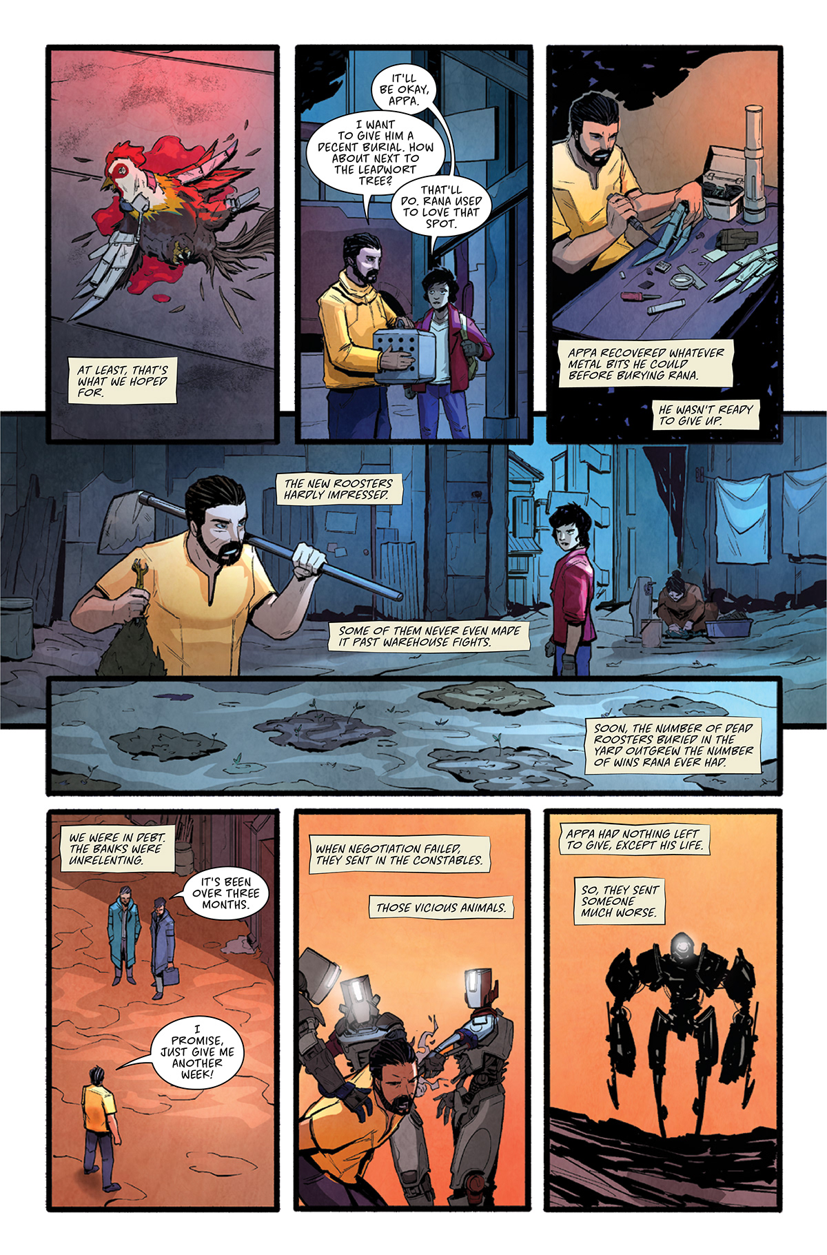 Rooster Sri lanka Sci Fi Cyberpunk comic Digital Comic web comic young adult Cover Art