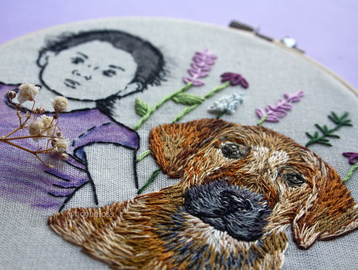 bordado craft Embroidery needlecraft portrait handmade