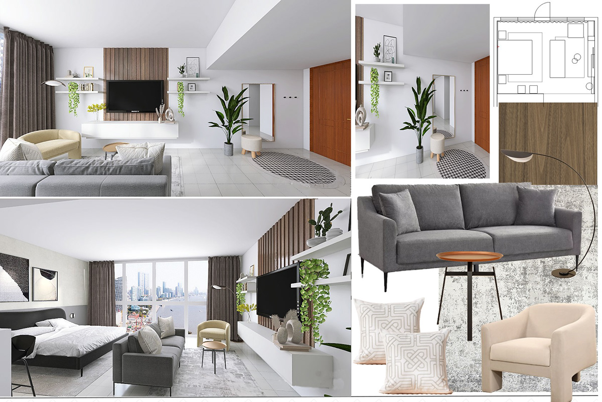3dsmax architecture color palette design furniture Interior interior design  modern Render visualization