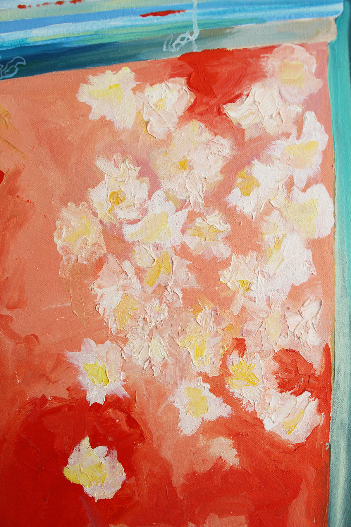 bold colors paint Window oil paint Flowers