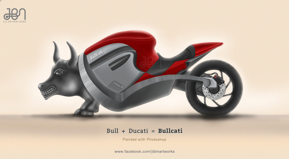 Ducati bull bike desisgn sports bike Red Bull ducati red concept vehicle Vehicle Design powerfull jibin shaji kerala bull rider