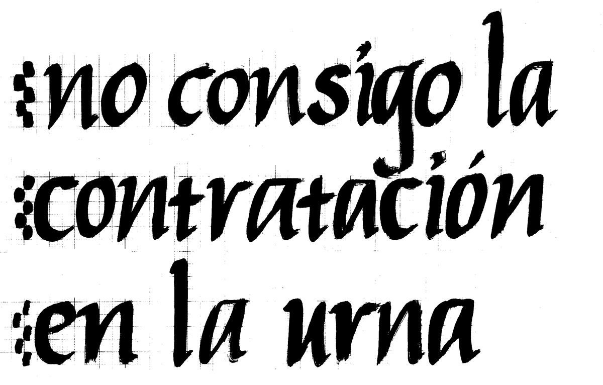 pincel letras italicas caligrafia punta plana pangramas