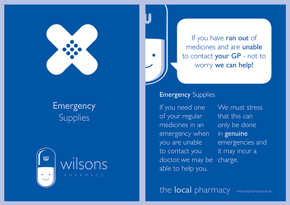pharmacy Pharmaceutical Wilsons marketing   Advertising  posters flyers roller banners Layout Design leaflets