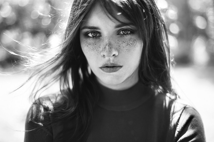 model portrait freckles