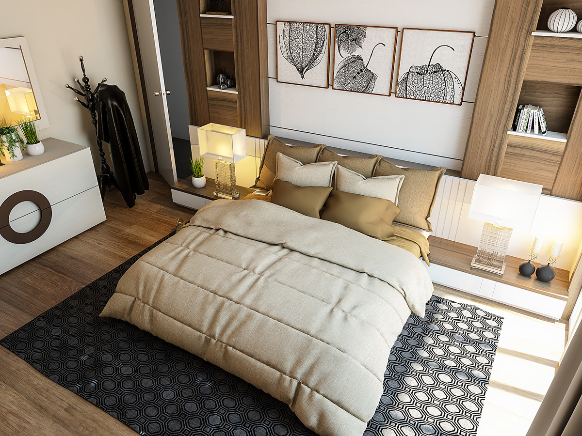 simple modern bedroom Interior elegant luxury wood Kuwait dubai egypt