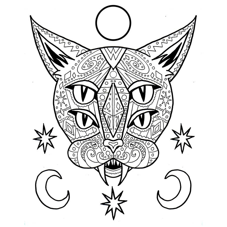 Coloring Pages cat illustration coloring page cat coloring pages cat designs cat patterns cartoon ink pattern