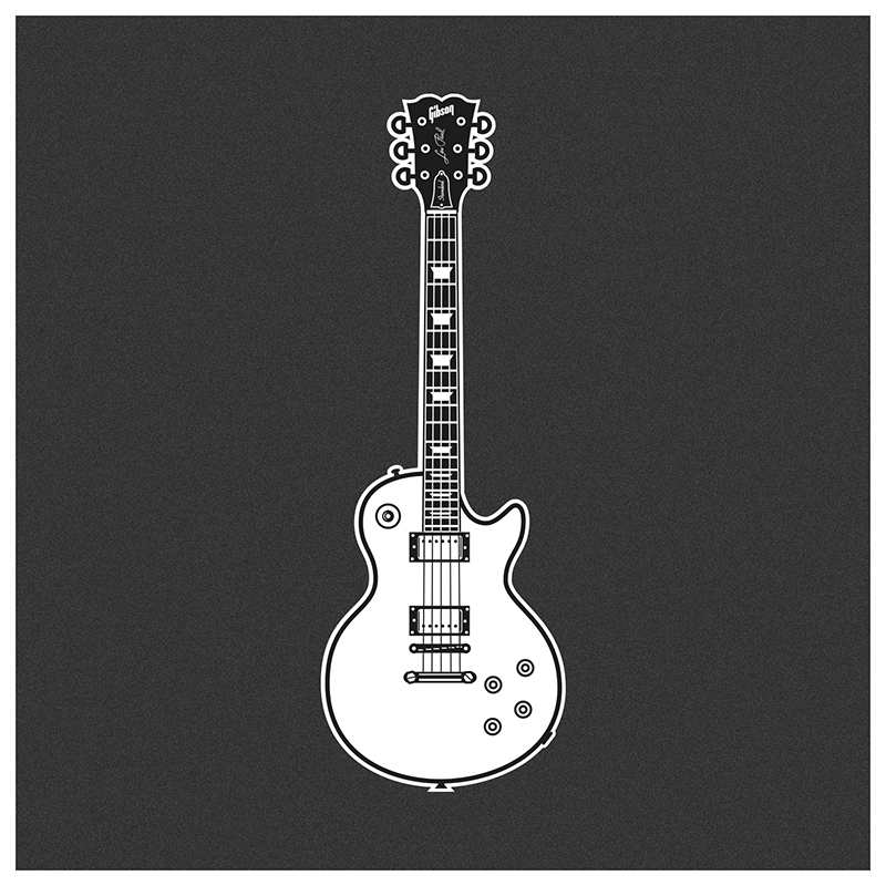 guitars electric sound instrument vector Illustrator dark black Gibson fender poster rock musician series Collection