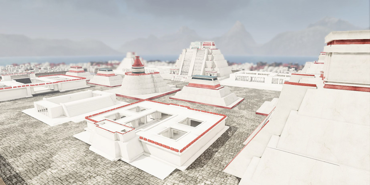 Environment design UDK Maya 3D Asstes  aztec Tenochtitlan