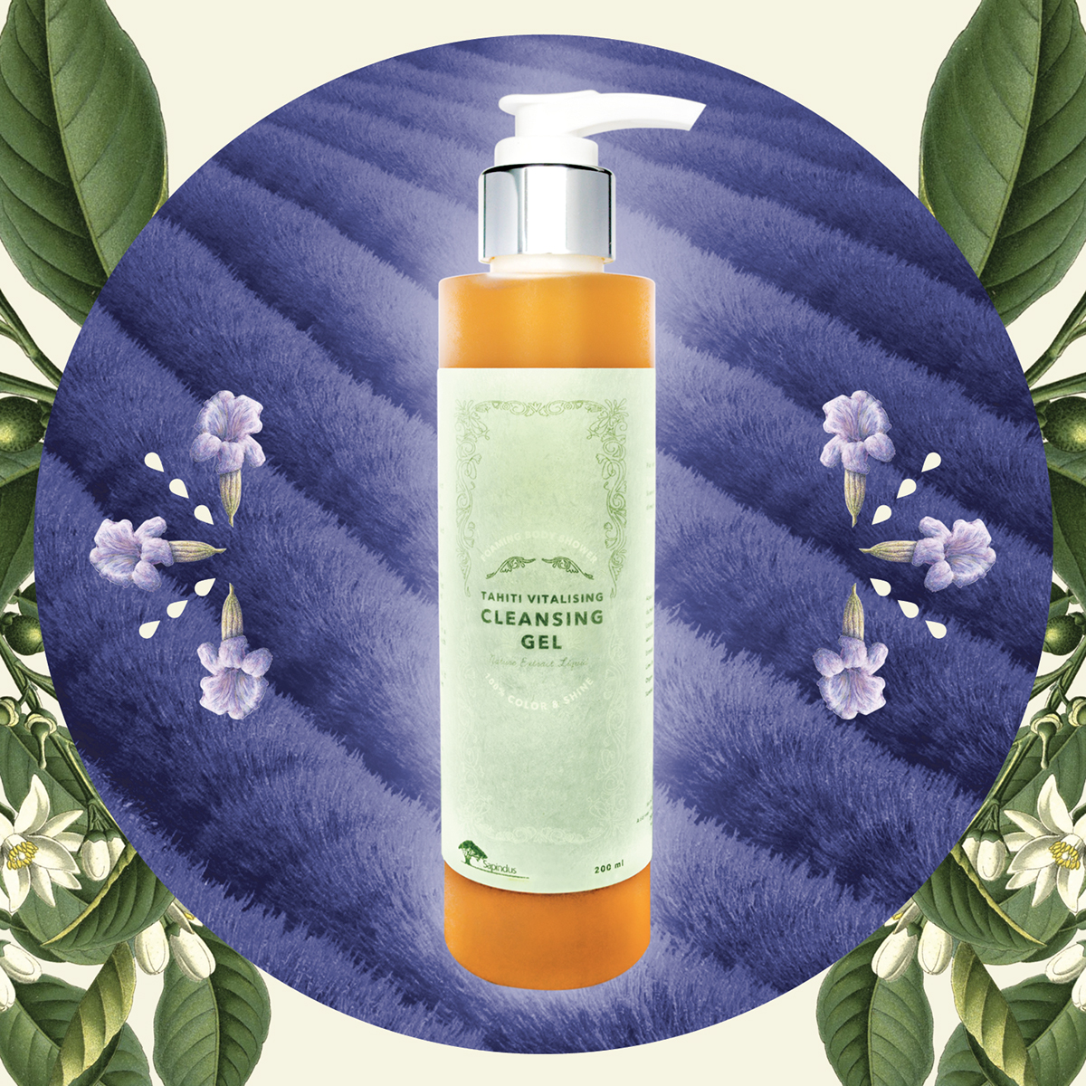 cosmetics natural green Flowers leaf lemon lavender products brochure organic blue