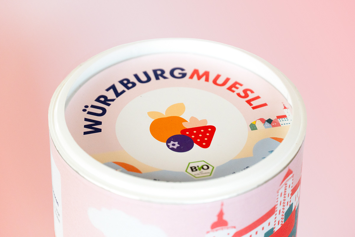 cityillustration foodillustration foodpackaging   muesli mymuesli Packaging packaging illustration Procreate würzburg